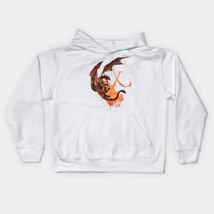 Drachen Buchstabe X Kids Hoodie